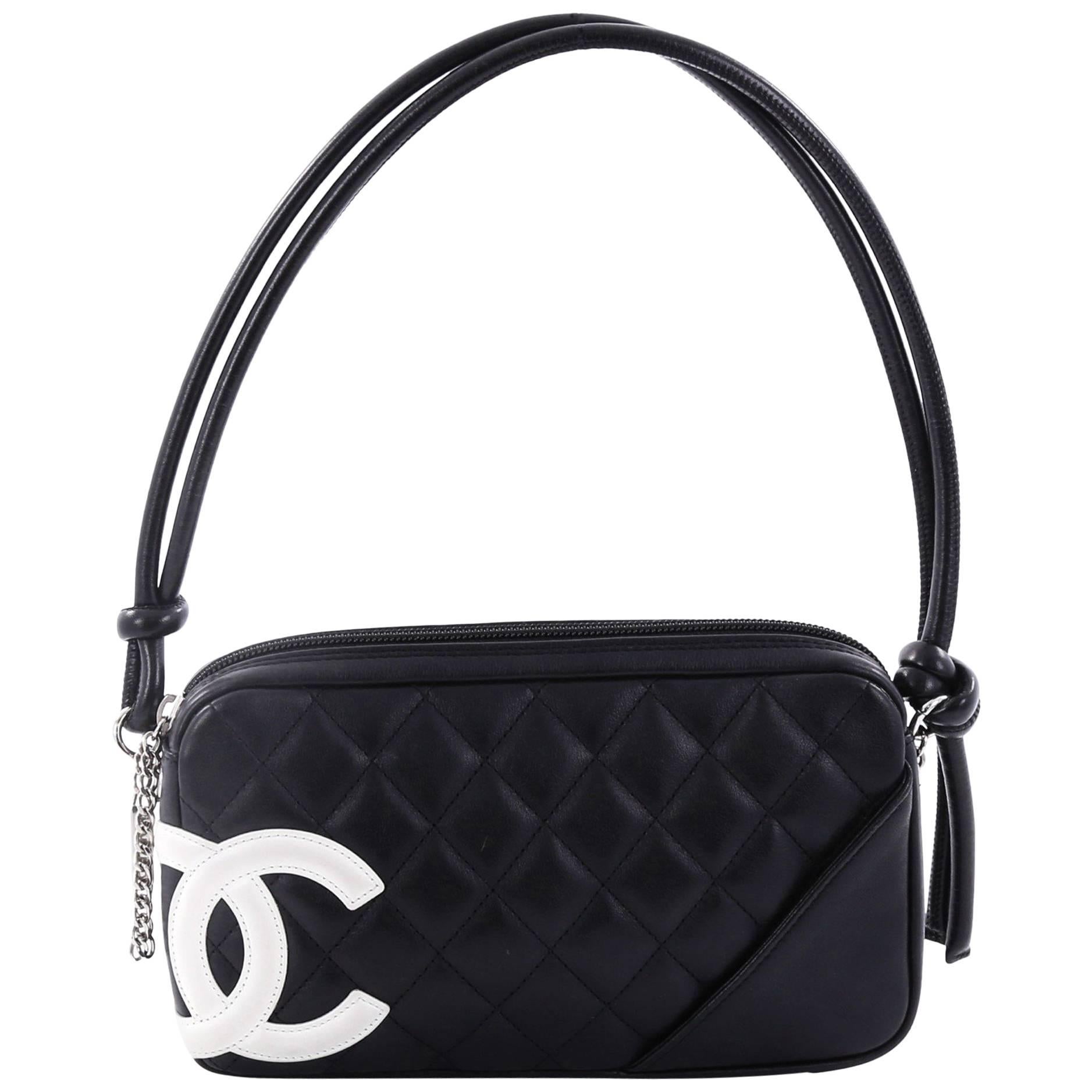 Chanel Pink/Black Quilted Leather Ligne Cambon Reporter Bag Chanel