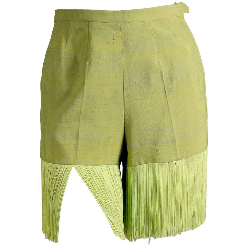 Pucci Lime Green Fringe Shorts circa 1960s/1970s