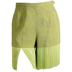 Vintage Pucci Lime Green Fringe Shorts circa 1960s/1970s