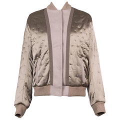 Maison Margiela Brown Wool Paneled Satin Combo Bomber Jacket