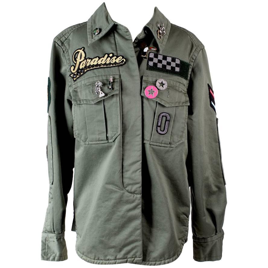 Marc Jacobs Army Jacket with Patches and Pins
