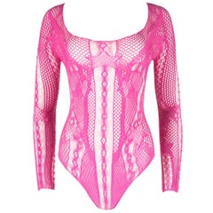 Alexander McQueen hot pink bodysuit, Spring-Summer 2004