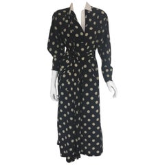 Gianfranco Ferre polka dot asymmetrical draped dress Gianfranco Ferre polka dot asymmetrical draped dress
