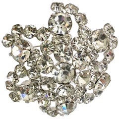 20th Century Silver Swarovski Crystal Rhinestone "Starfish" Brooch