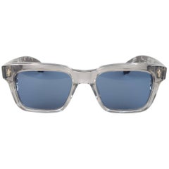 JACQUES MARIE MAGE Wayfarer-Sonnenbrille aus Acetat mit U-Bügeln in Grau und Blau