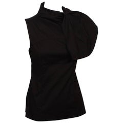 Prada black cotton sleeveless Cravat Top