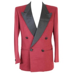 Brioni Vintage Tosca double-breasted red wool jacket, made in italy