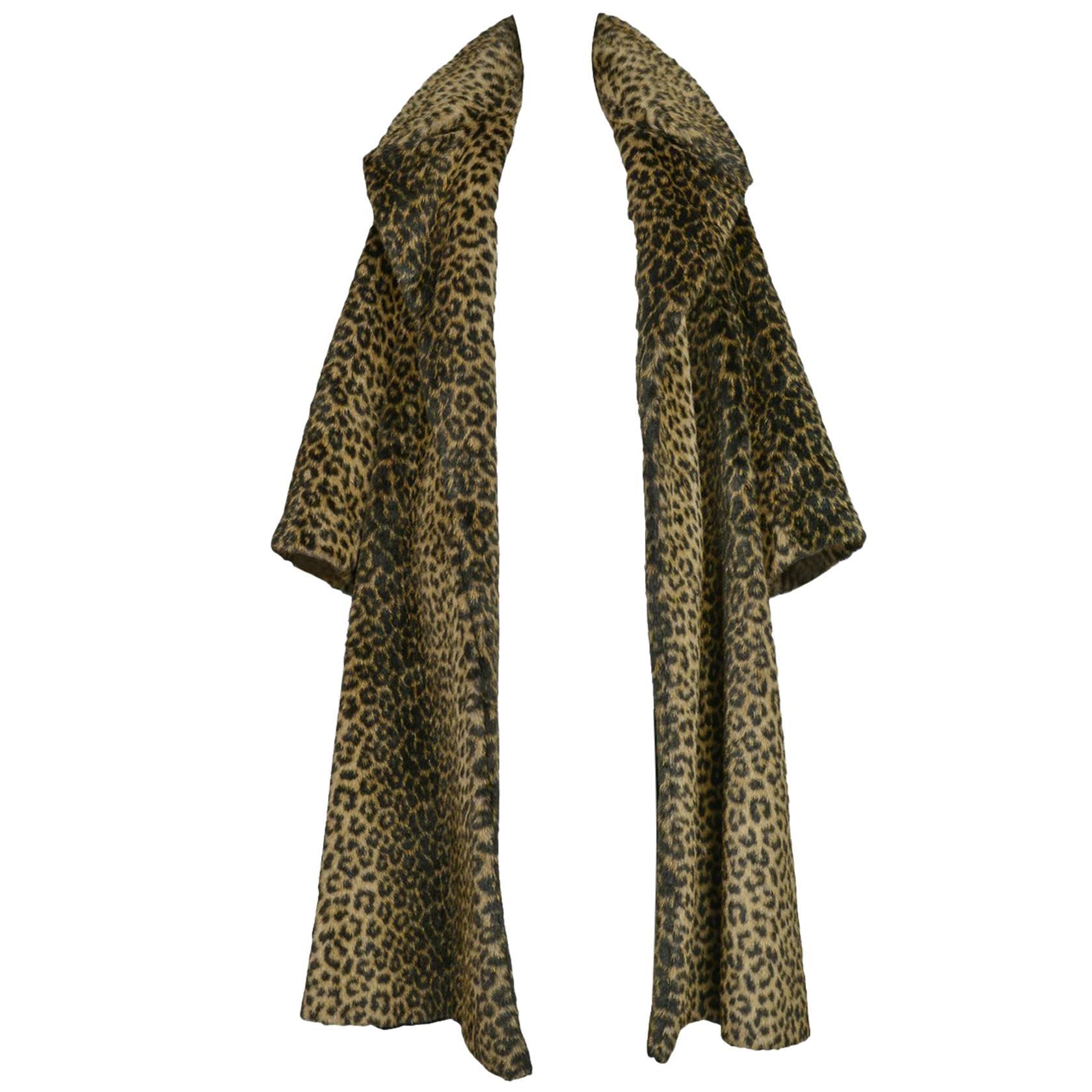 Iconic Alaia Leopard Faux Fur Coat 1991 