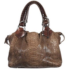 Brown Pauric Sweeney Python Shoulder Bag