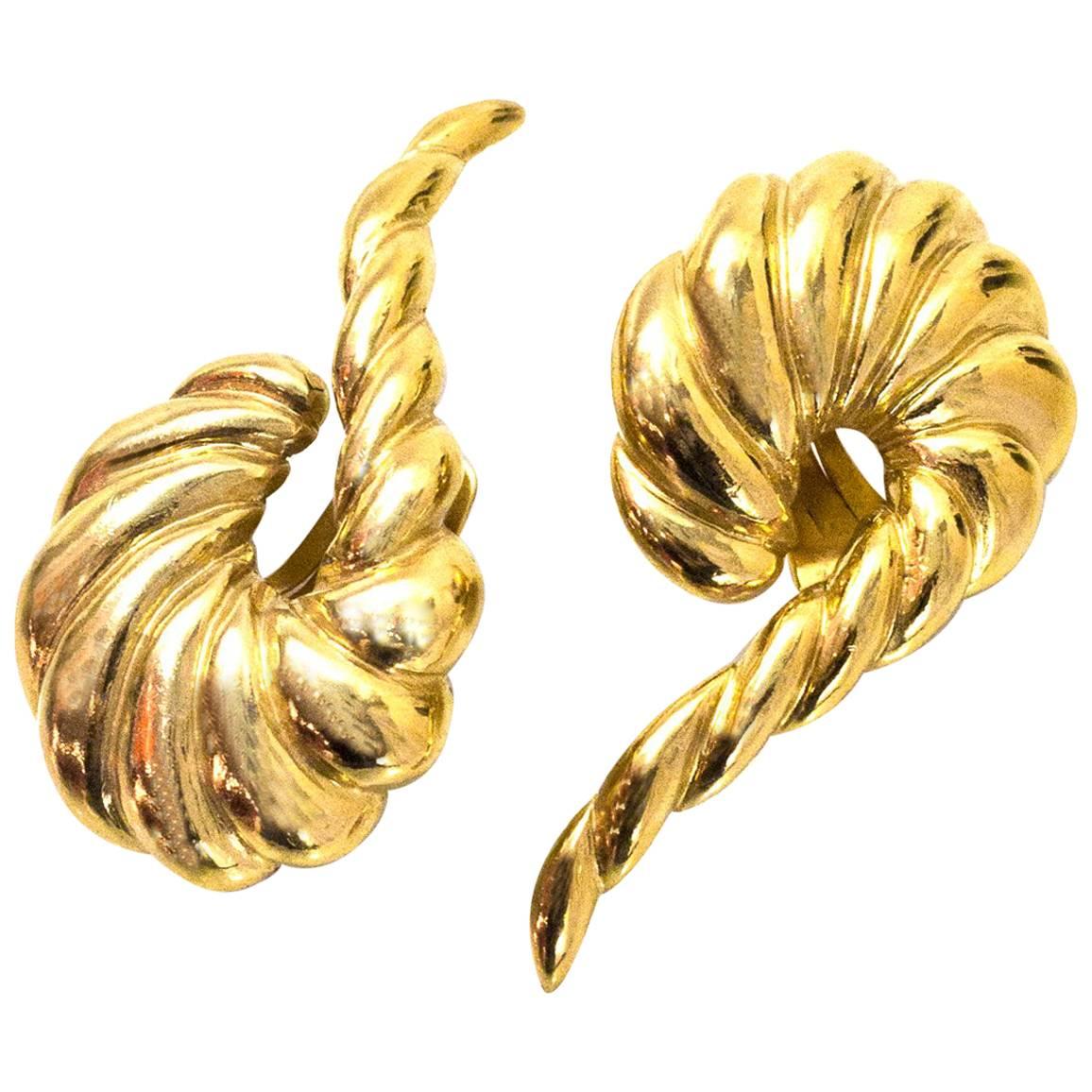Valentino Vintage Goldtone Twisted Clip-On Earrings