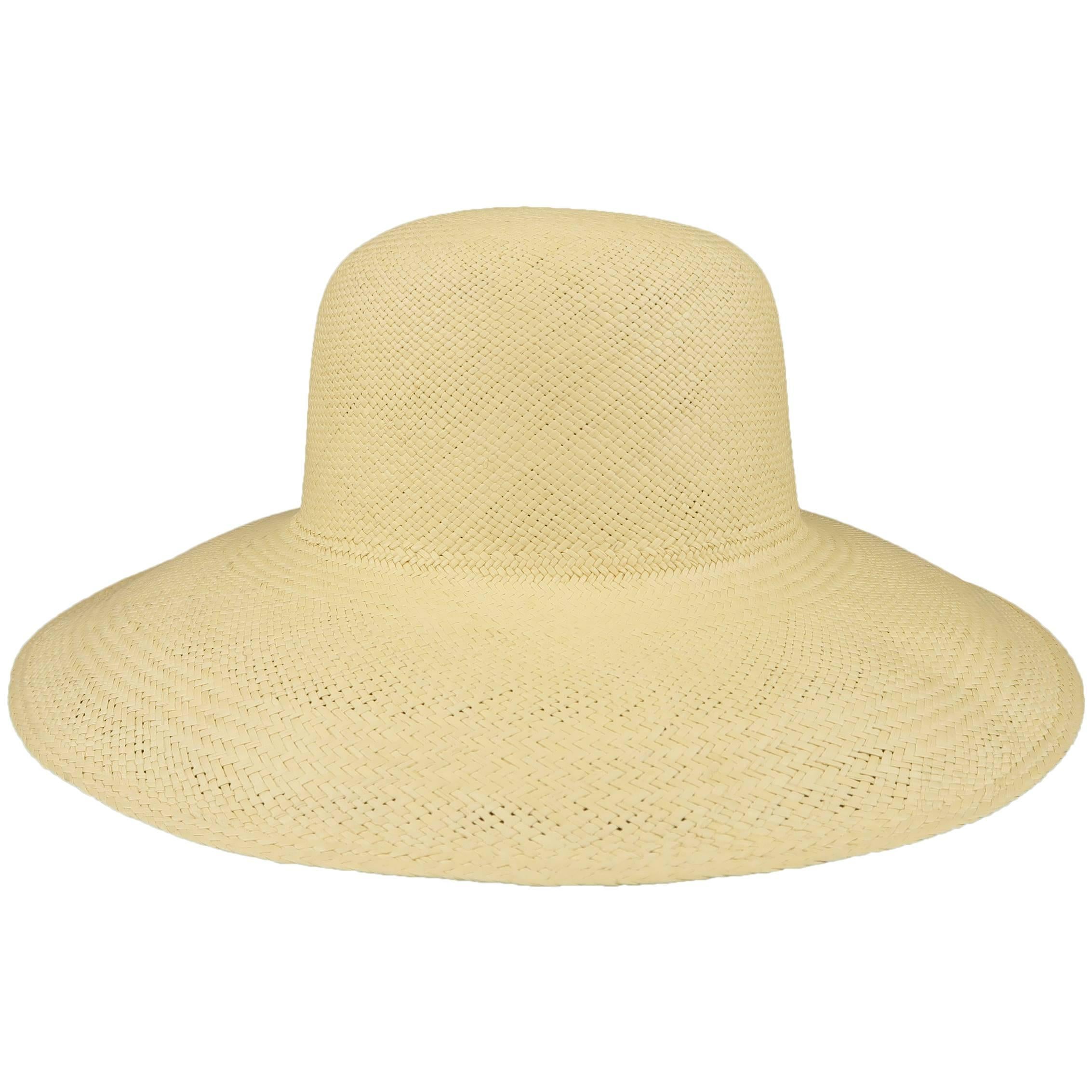 Vintage Beige Straw Wide Brim Sun Hat 