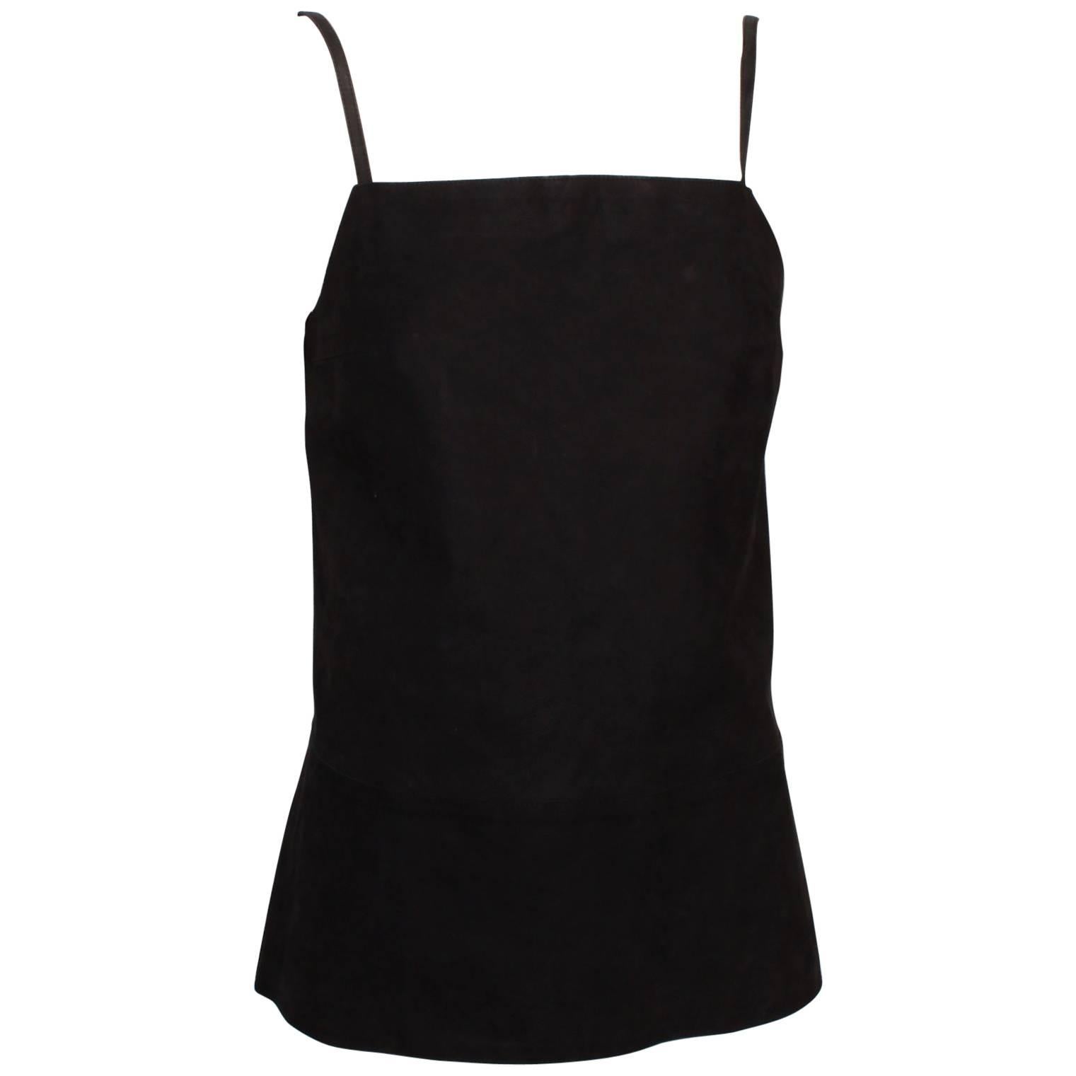 CoSTUME NATIONAL Suede Backless Bib Top For Sale