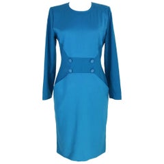 NWT Mila Schon Vintage sheath dress turquoise women’s size 42 made italy 1980s