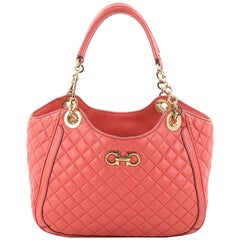 Salvatore Ferragamo Betulla Chain Tote Quilted Leather Small