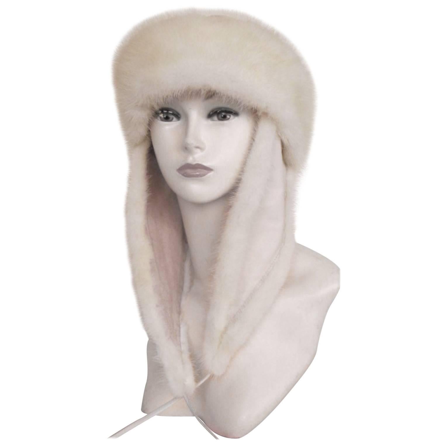 tarja niskanen white mink and leather fur hat