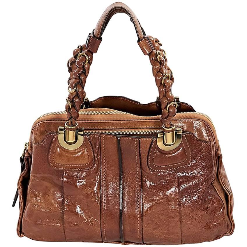Brown Chloe Leather Shoulder Bag