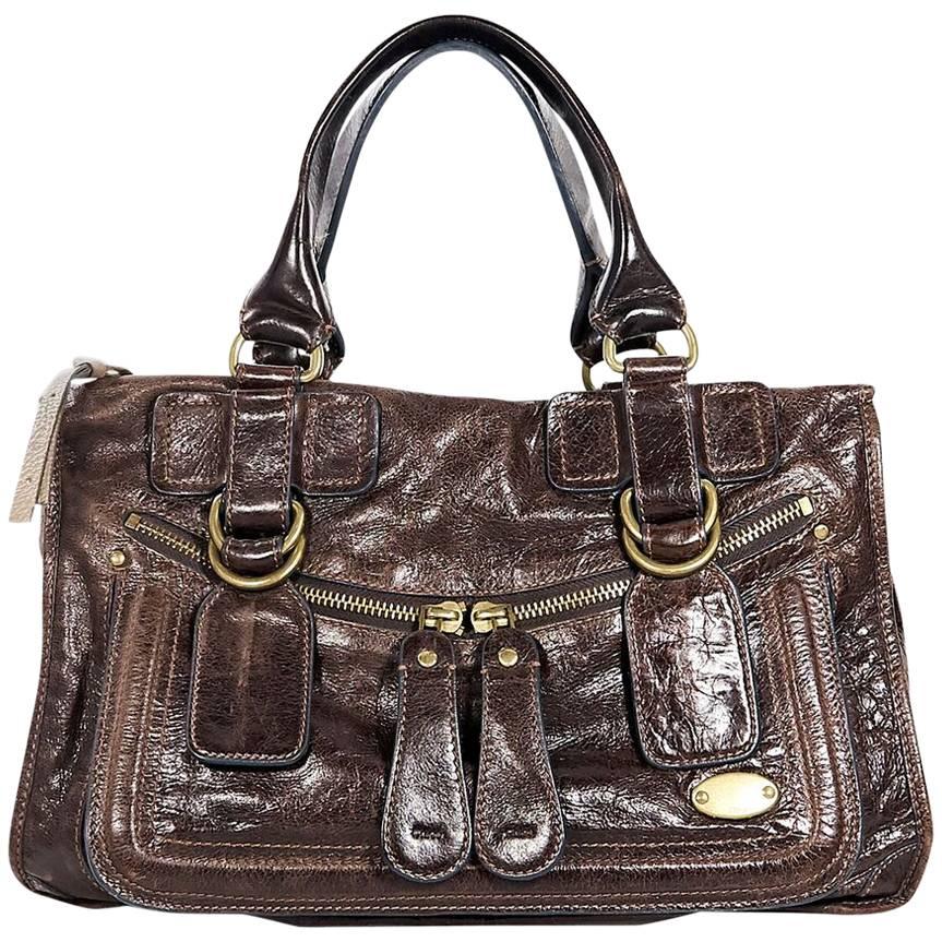 Brown Vintage Chloe Leather Shoulder Bag For Sale at 1stDibs | chloe ...