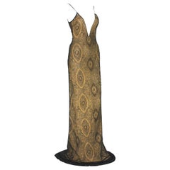 John Galliano S/S 1998 see on Jennifer Aniston SAG Awards Mesh Overlay Dress