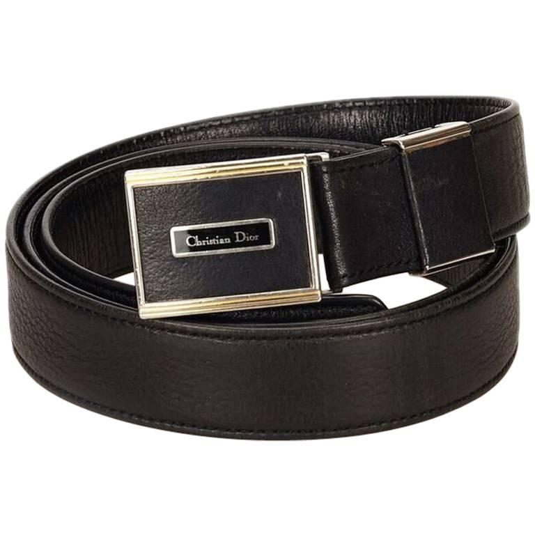 Black Christian Dior Leather Monsieur Belt