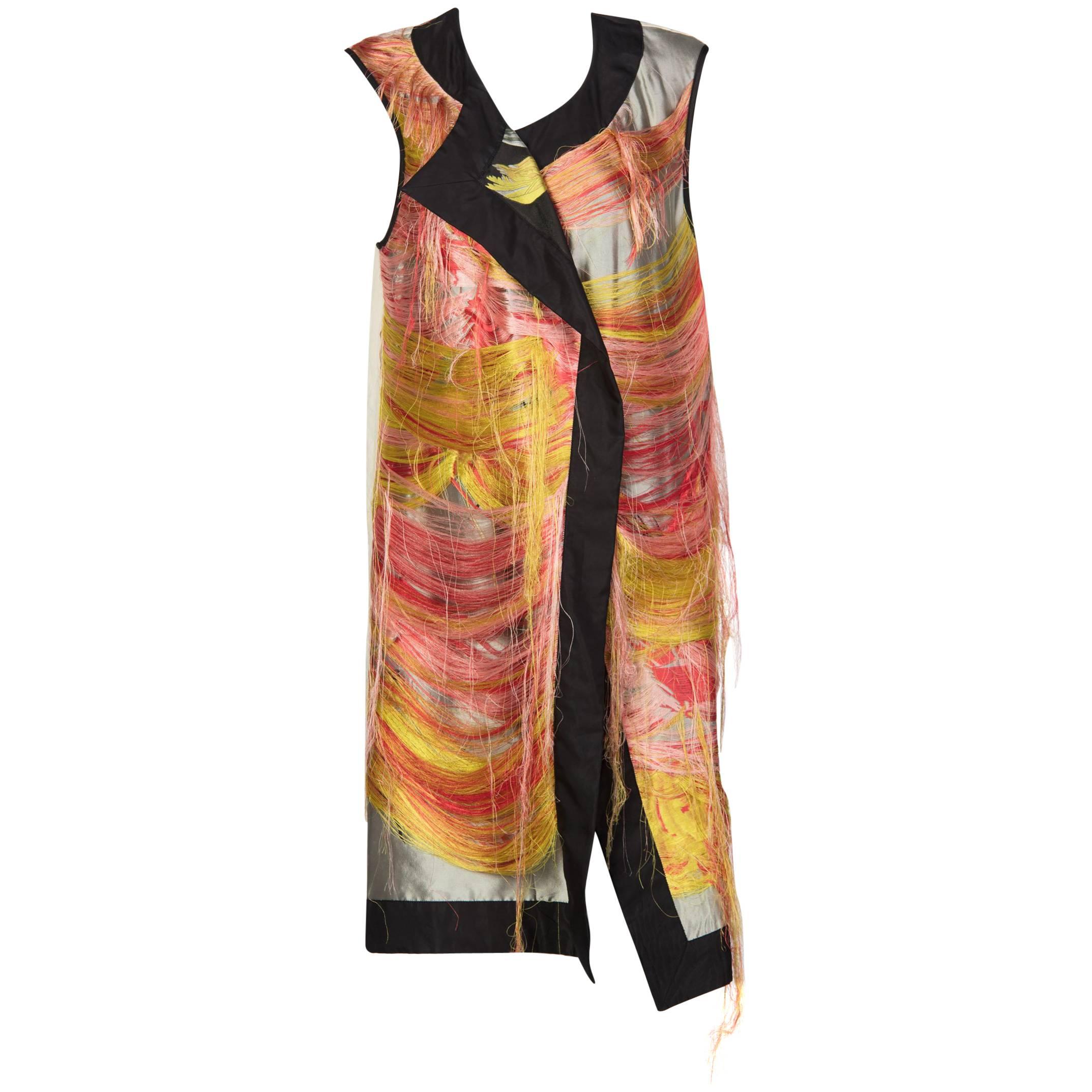 Dries Van Noten Spring Runway Look 30 Silk Thread Floral Brocade Vest, 2014  For Sale