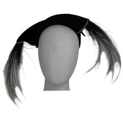 Frank Palma black bird of Paradise feather cocktail hat 1950s