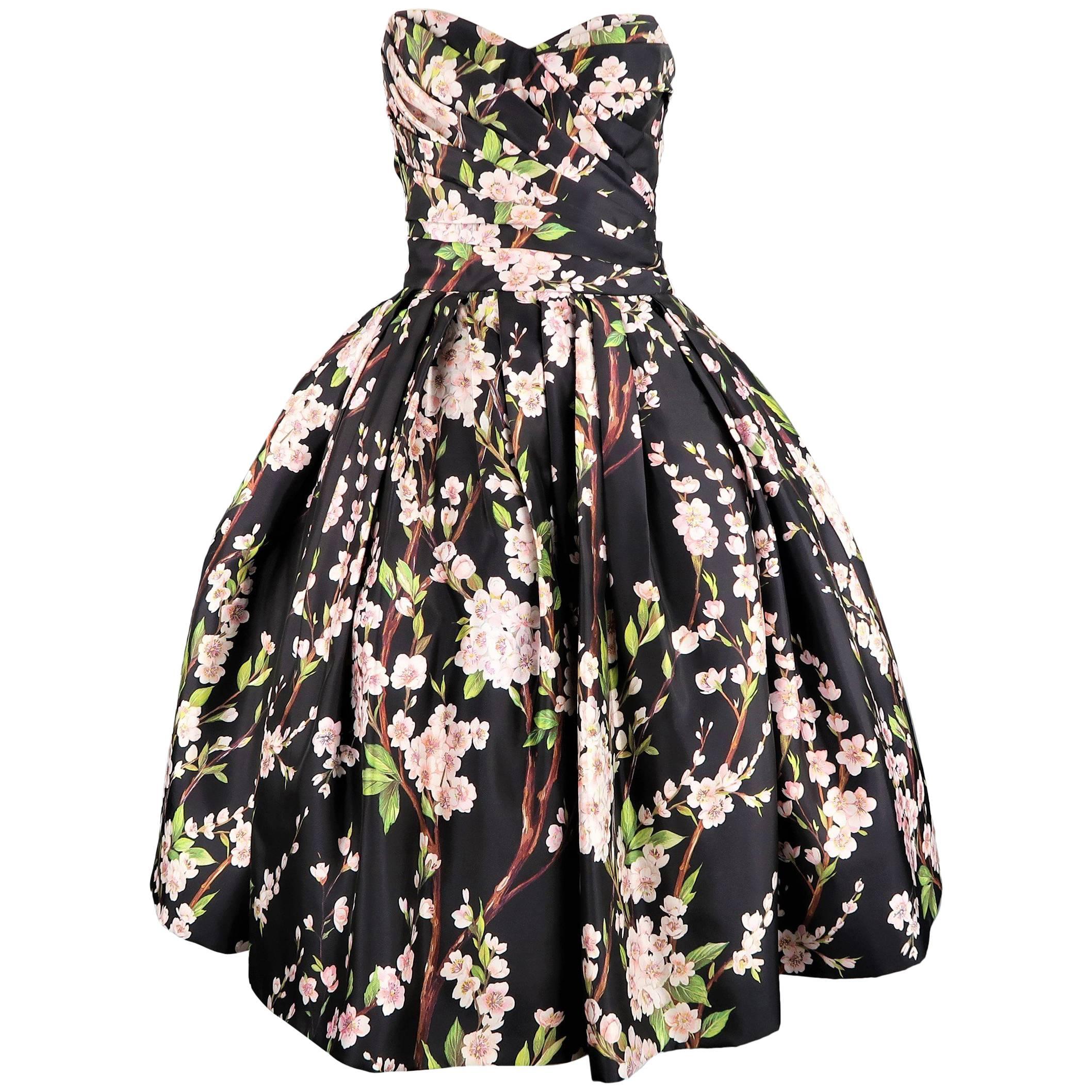 Dolce & Gabbana Dress -  Black Cherry Blossom Cocktail Dress Gown