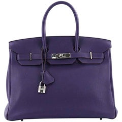 Hermes Birkin Handbag Iris Togo with Palladium Hardware 35