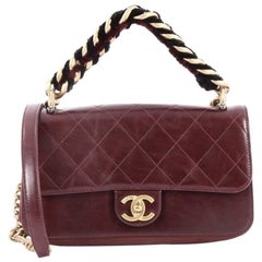 Chanel Paris Cosmopolite Straight Lined Flap Bag Quilted Aged Calfskin Small