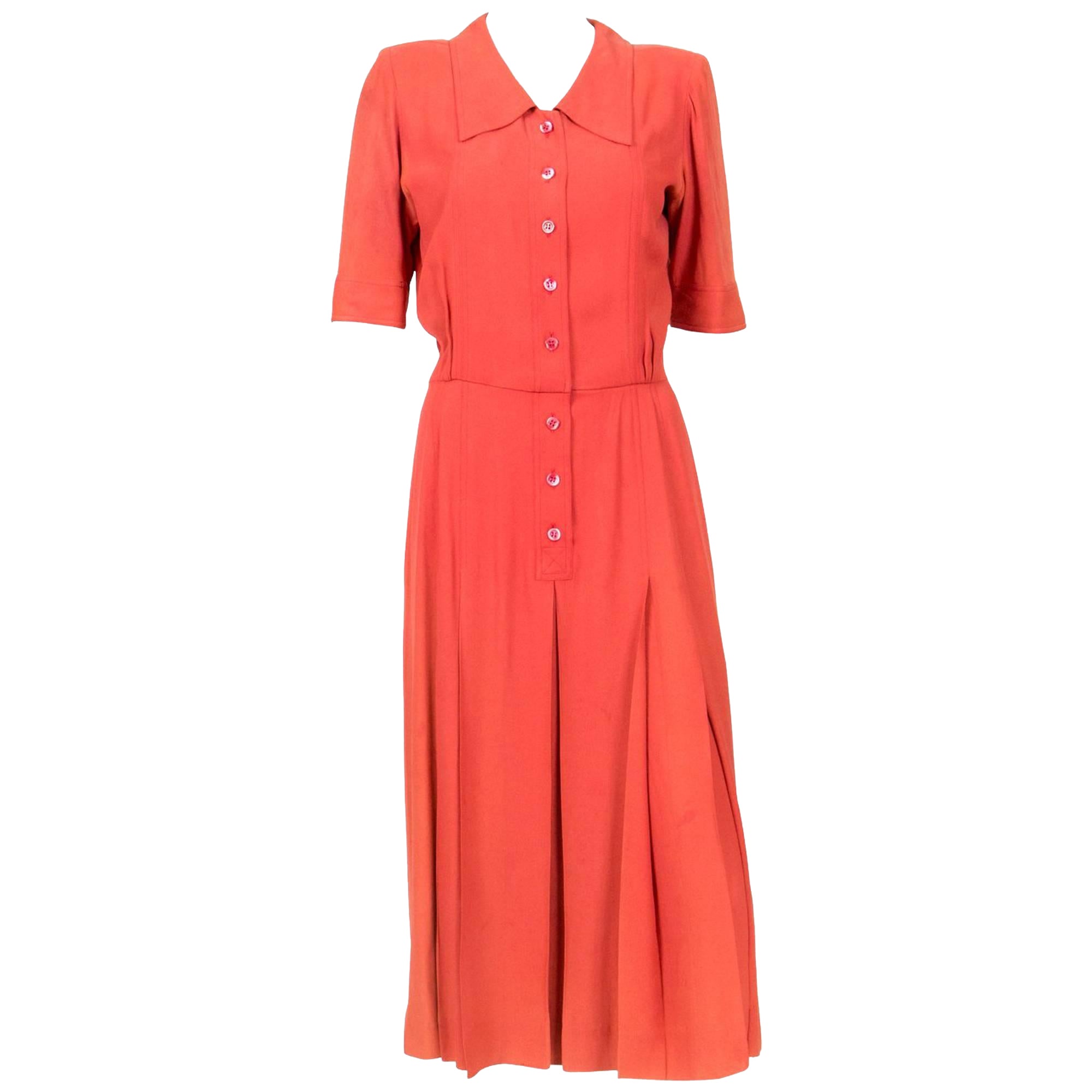 1960s Collector Rare Yves Saint Laurent Orange Dress 