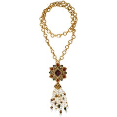 Jose & Maria Barrera Bejeweled Tassel Necklace 