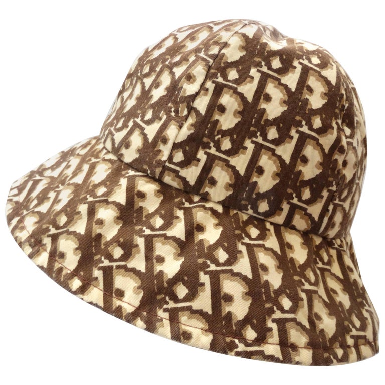 1990s Christian Dior Monogram Brown and Tan Bucket Hat at 1stDibs