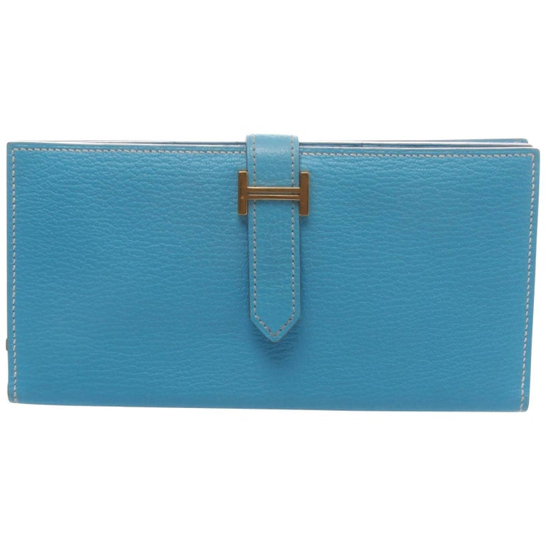 Hermès Blue Paradise Béarn Wallet at 1stDibs