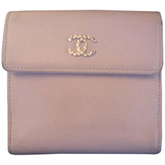 Chanel Pale Pink Caviar Leather Bifold Wallet in Chanel Box