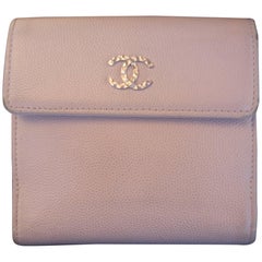 Chanel Pale Pink Caviar Leather Bifold Wallet in Chanel Box 