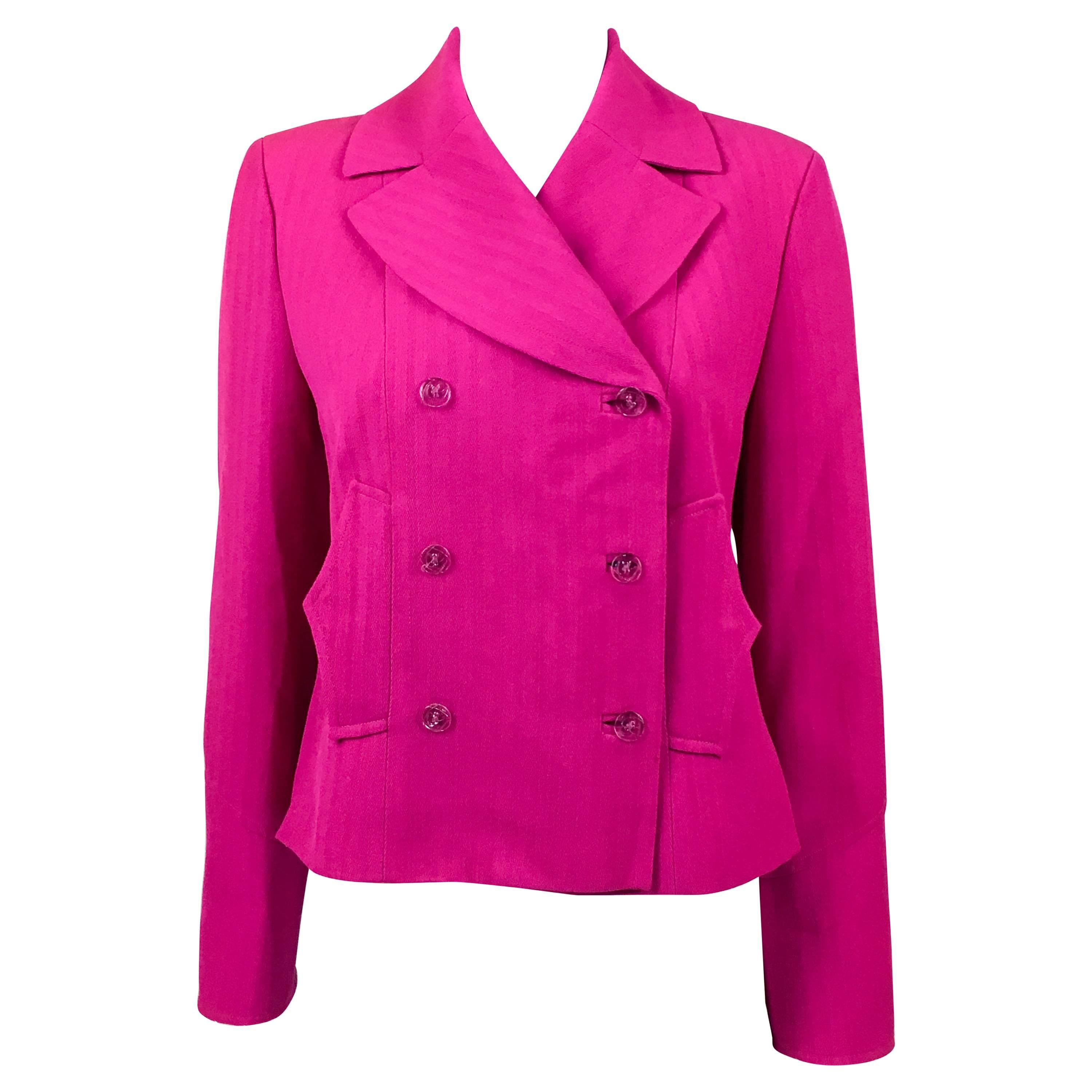 Christian Lacroix Fuchsia Wool Jacket, 1990s  For Sale