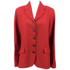 Vintage Hermes Deep Red Wool Jacket, 1990s