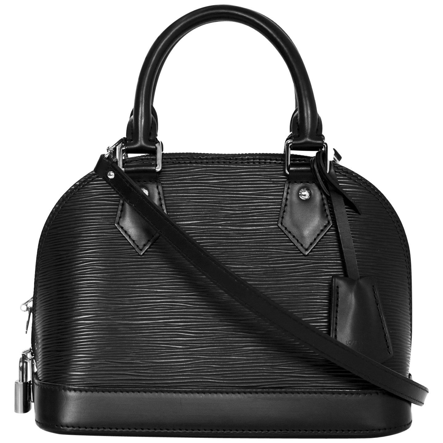 Louis Vuitton Black Noir Epi Leather Alma BB Crossbody Bag
