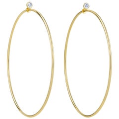 Tiffany & Co. Elsa Peretti 18k Yellow Gold & Diamond Medium Hoop Earrings