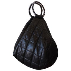 1990s Chanel Black Quilted Hobo Bag 