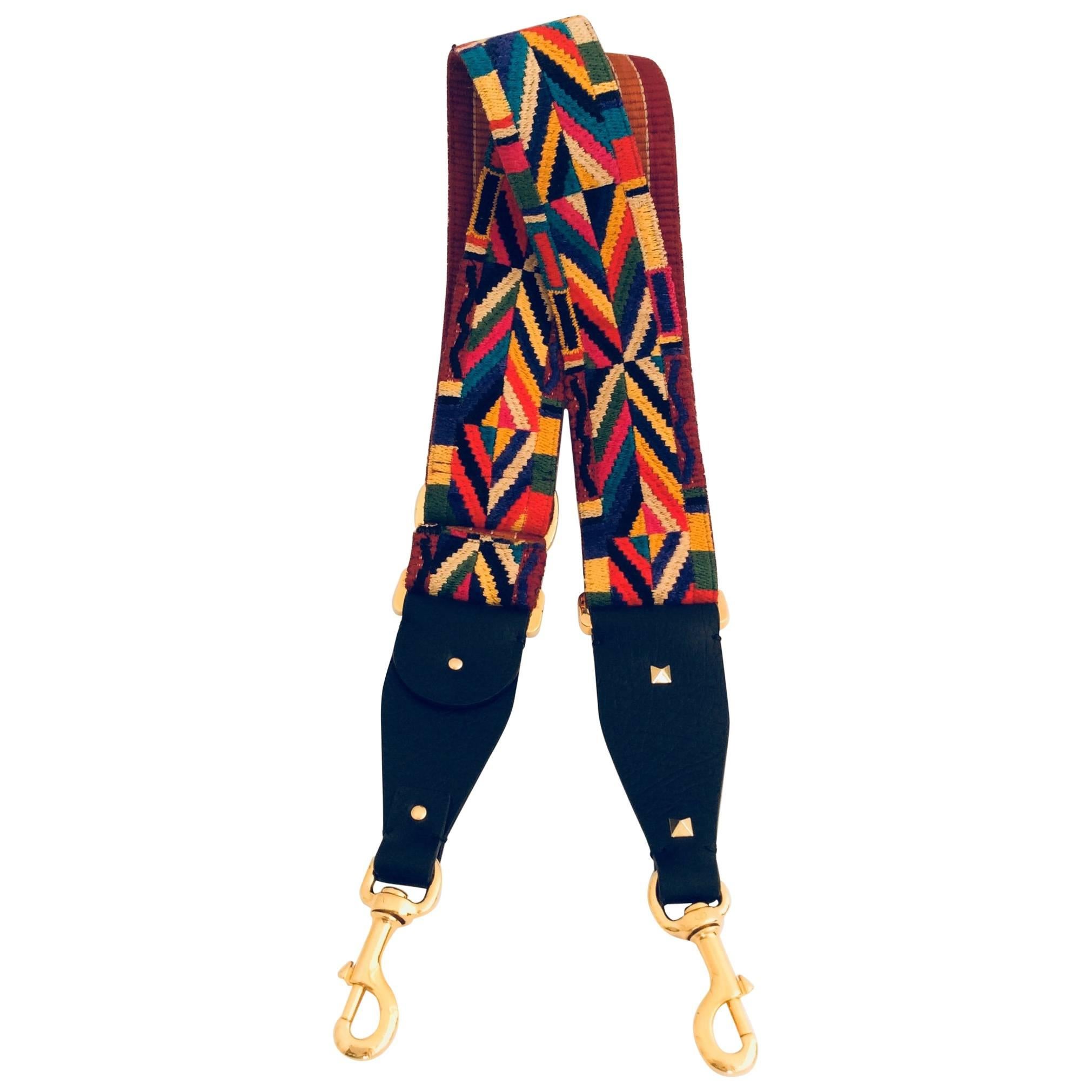 Valentino Garavani Colorful Embroidered Strap Native Couture 1975