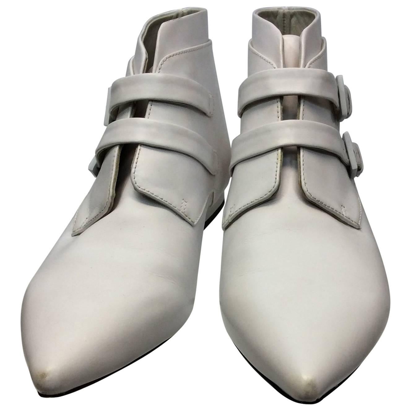 Jil Sander White Ankle Boots  For Sale
