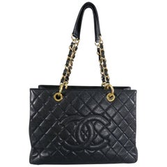 Chanel Black Caviar GST Grand Shopping Tote Bag GHW