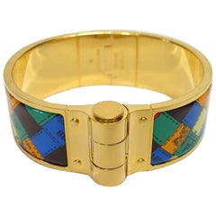 Hermès Bracelet Charniére Bolduc Au Carré Rose Gold Plated Hardware
