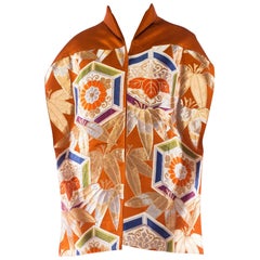 Vintage Japanese Metallic Obi Silk Kimono Coat