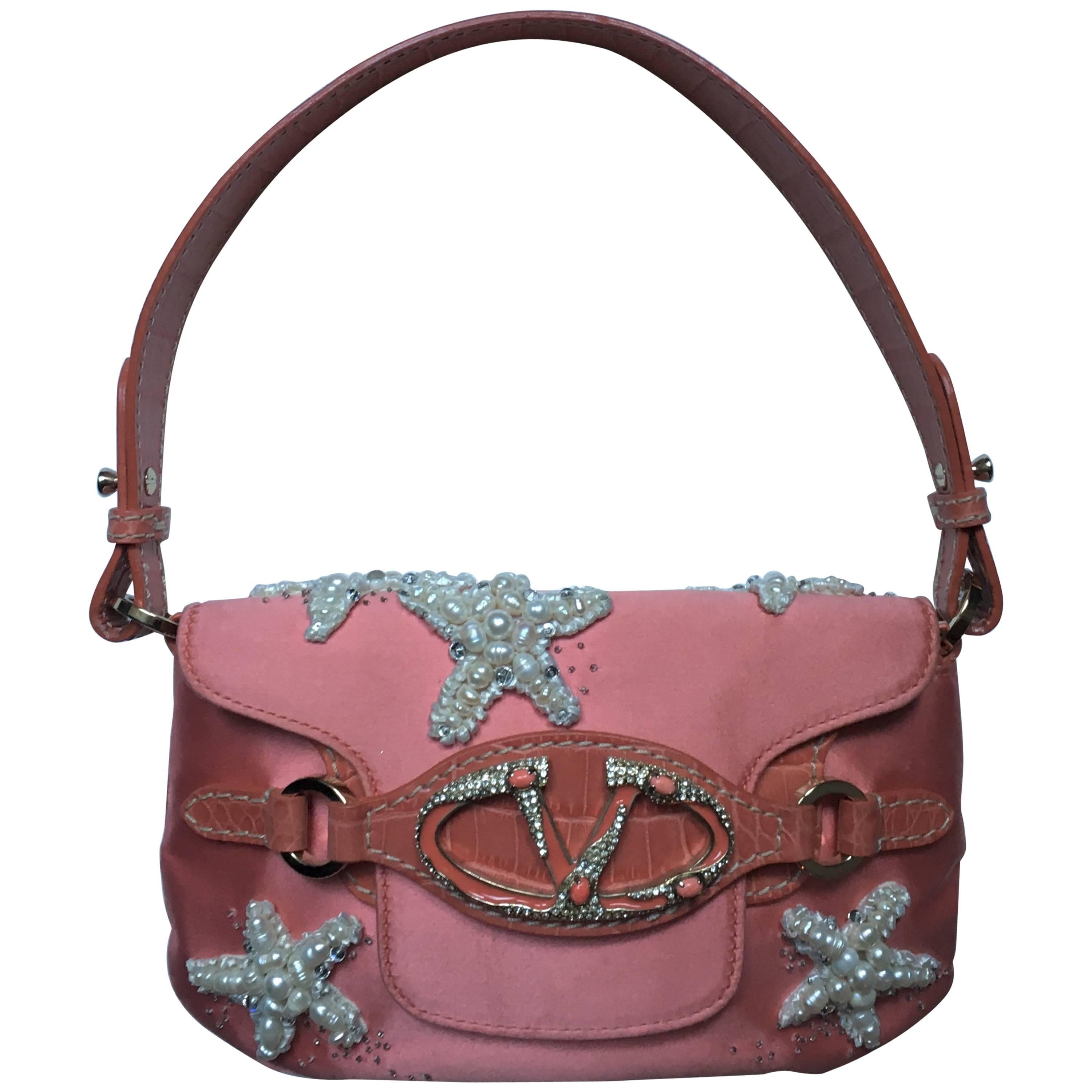 Valentino  Haute Couture Silk and leather Evening Handbag  For Sale