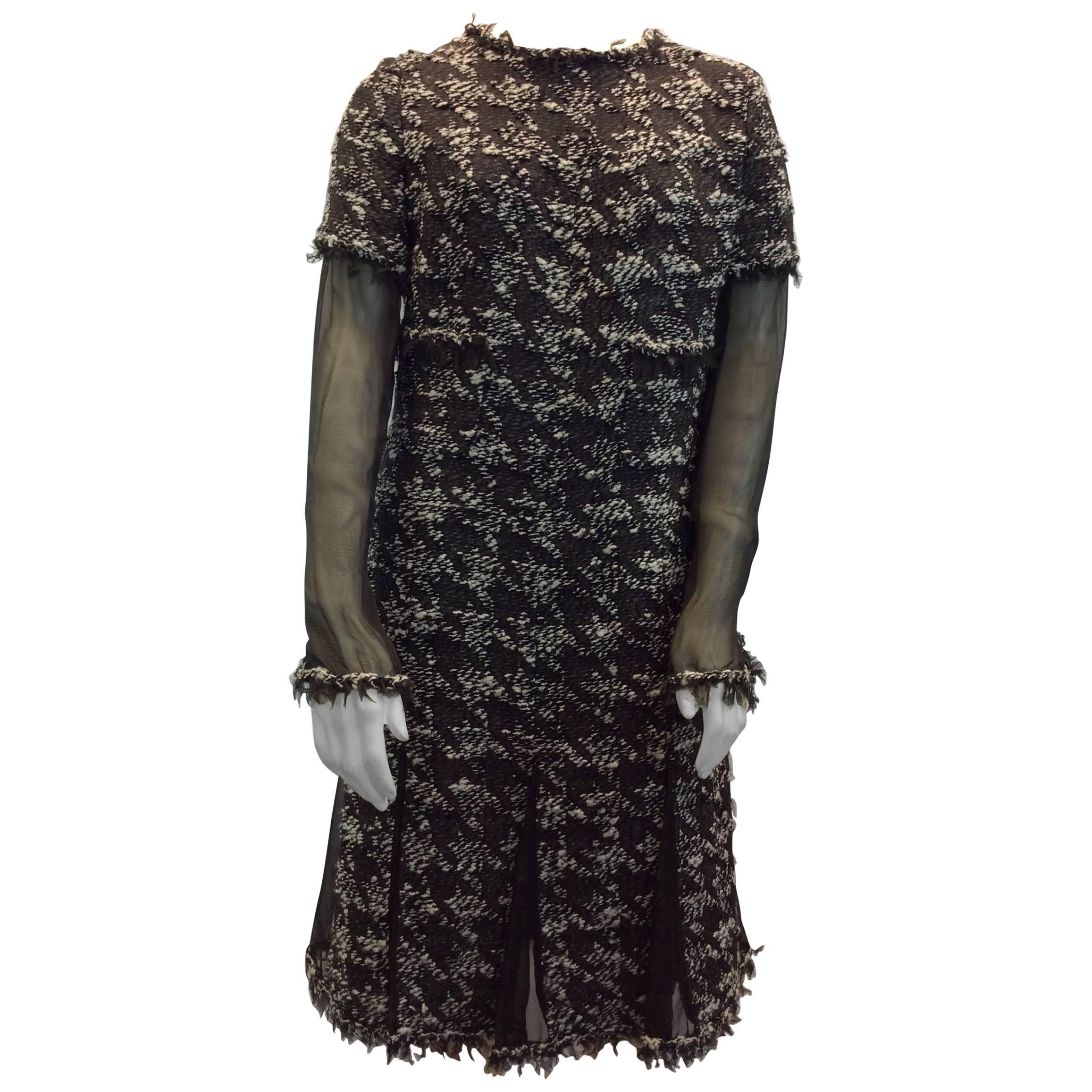 Chanel Tweed & Sheer Dress For Sale