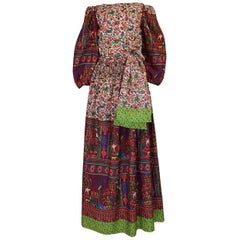 60's Watercolor Silk Print Cocktail Dress by Richilene New York main image 0