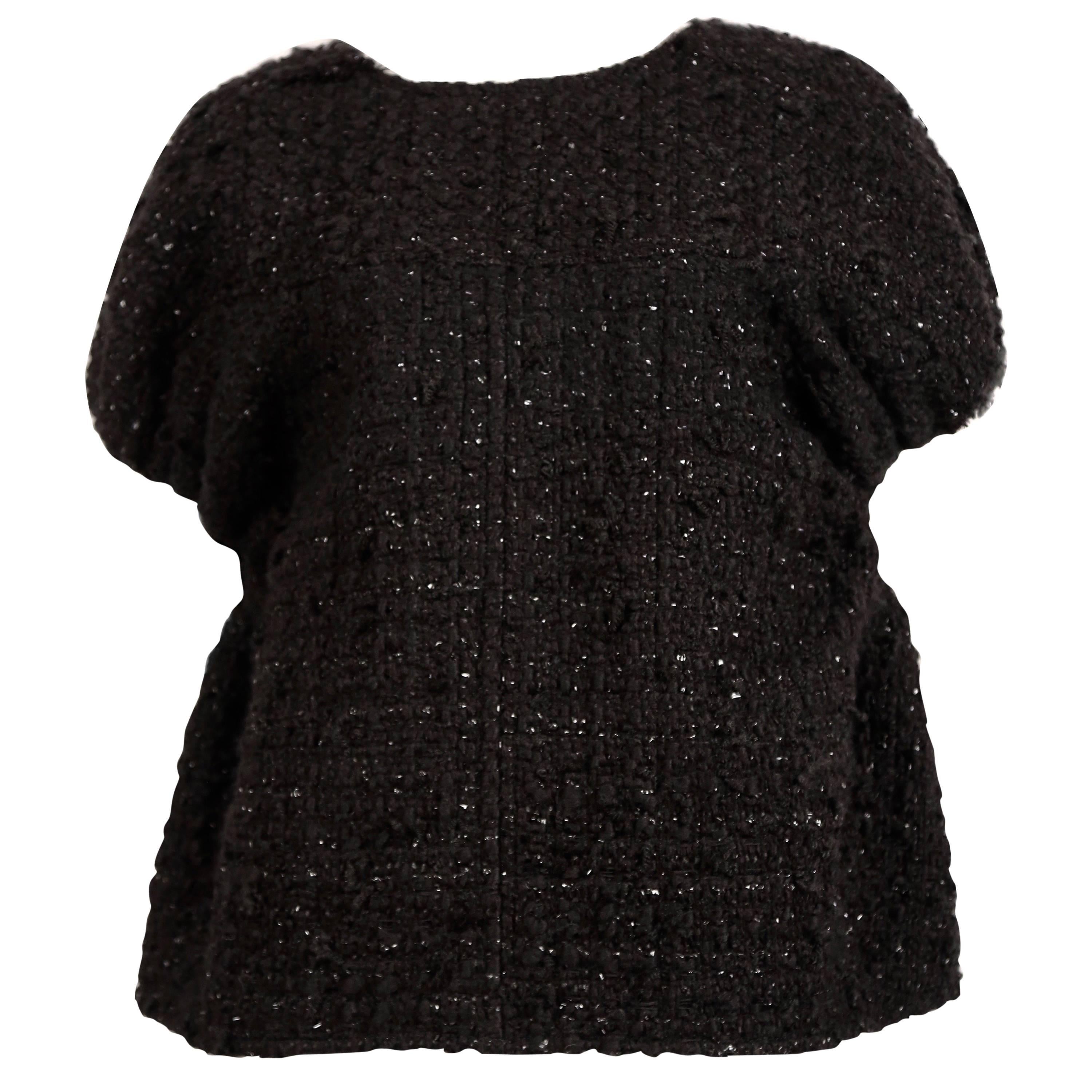 CELINE by Phoebe Philo black tweed pullover top - runway 2016