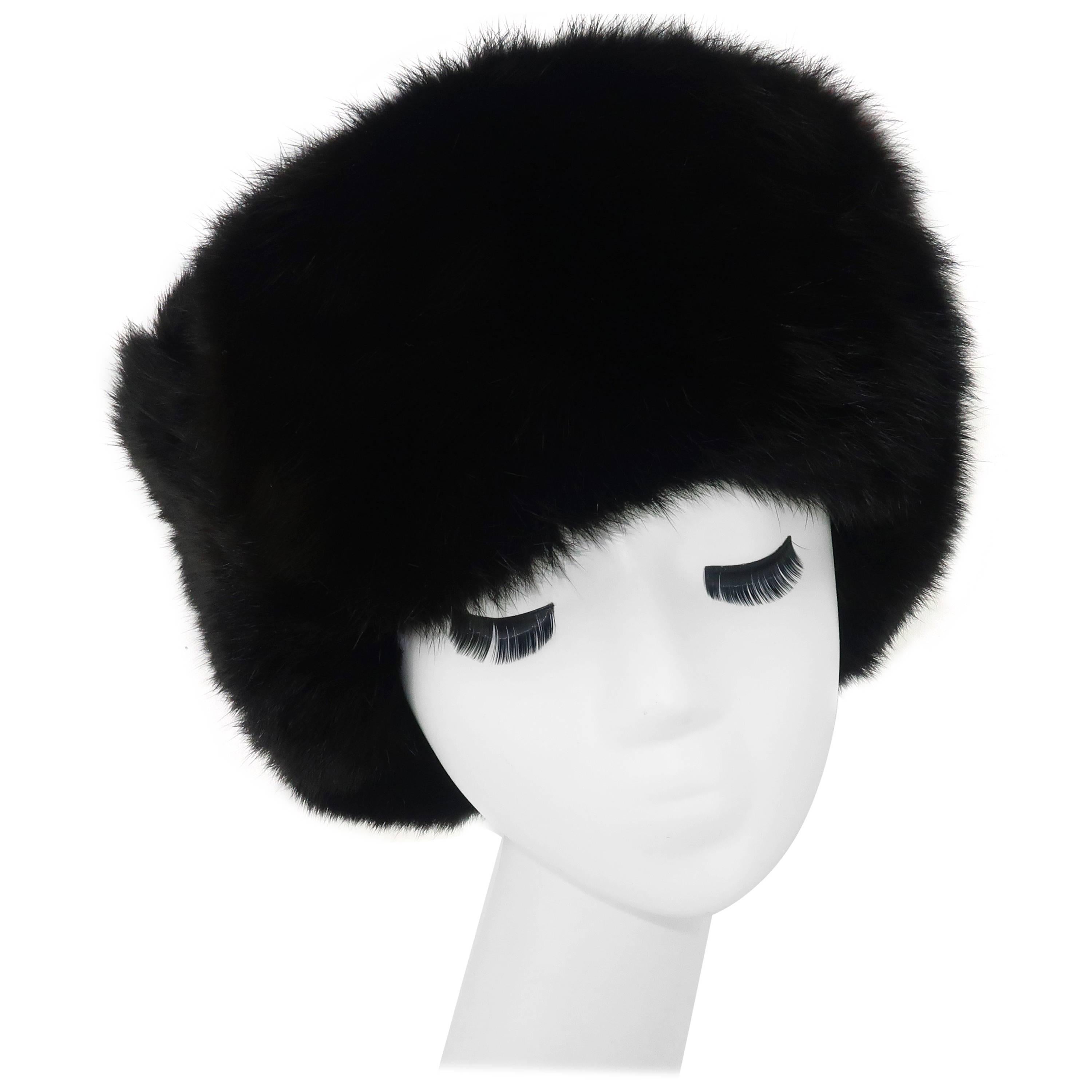 Vintage Russian Sable Fur Hat With Ear Flaps