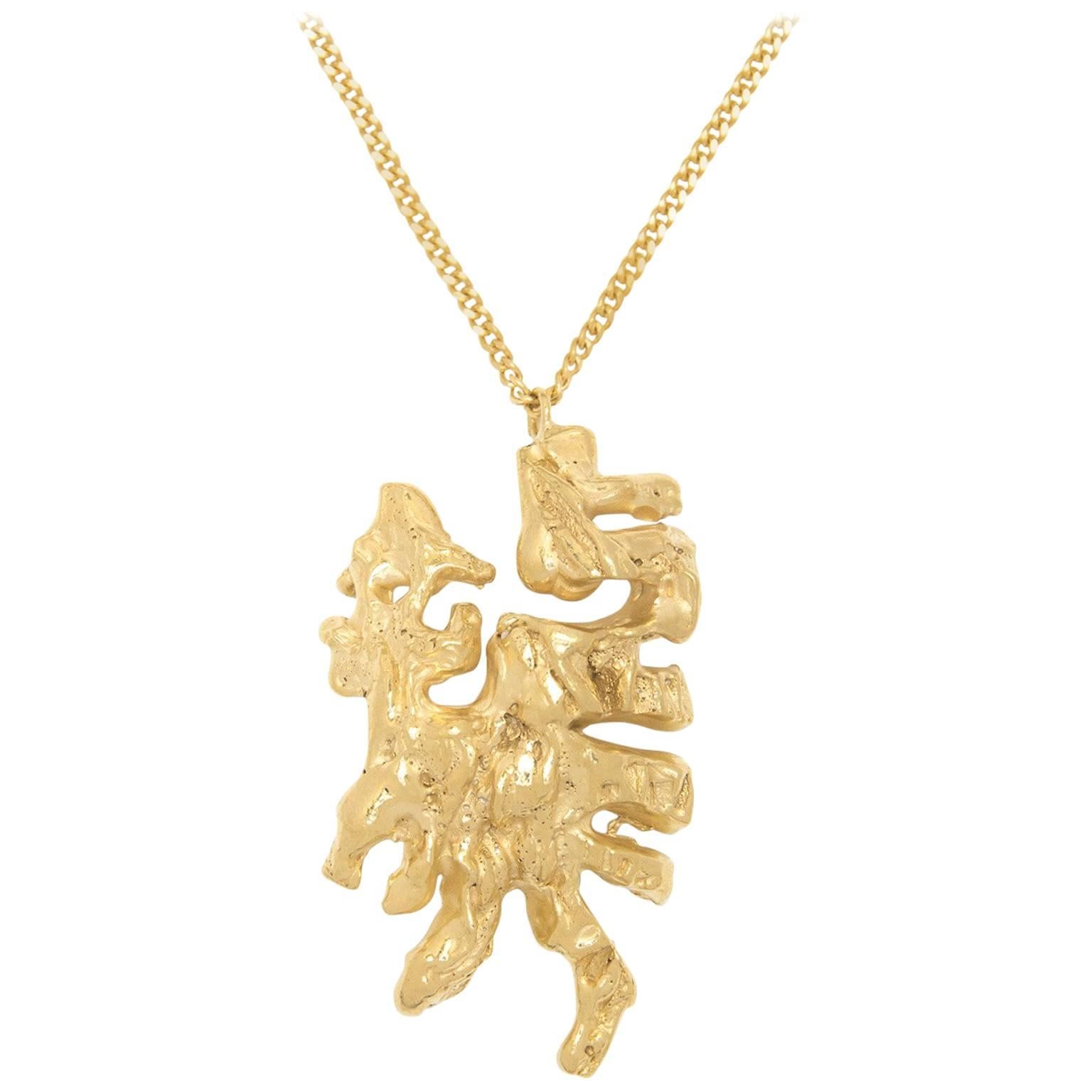 Loveness Lee Chinese Zodiac Dragon Horoscope Gold Pendant Necklace